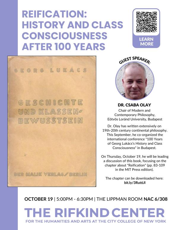 Reification History and Class Consciousness After 100 Years CUNY